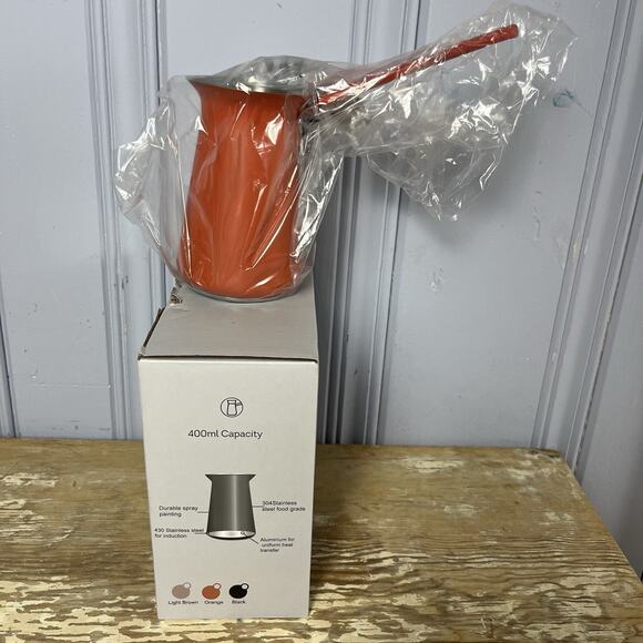 Turkish Coffee Pot Maker Stainless Rubber Handle Milk Warmer Arabic Greek NEW - Picture 8 of 10